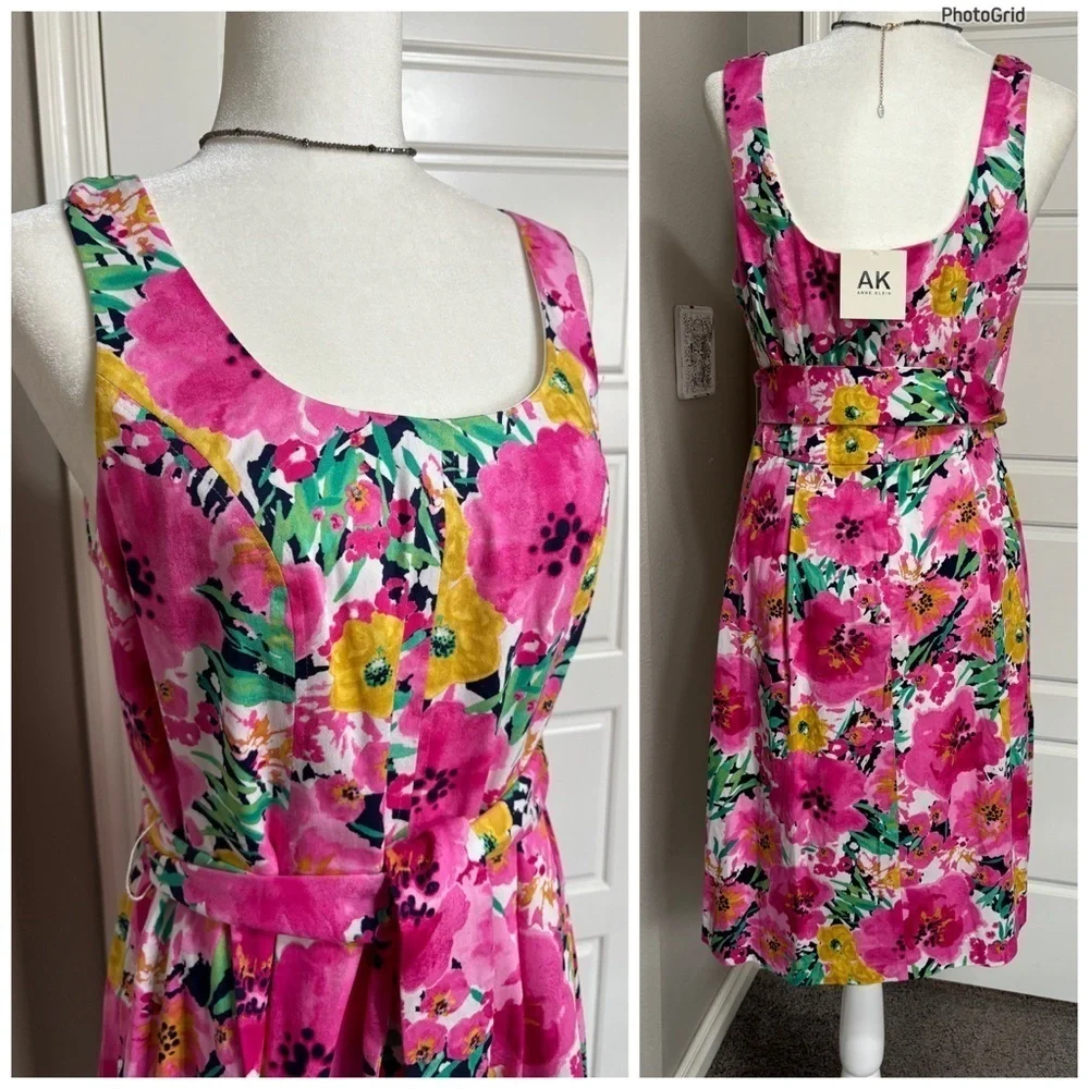 Anne Klein Floral Amaranth Dress - Picture 2 of 2
